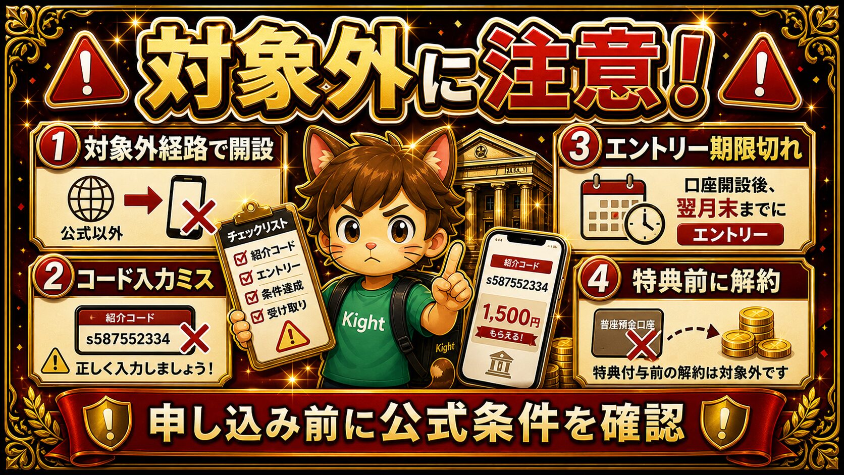 三菱UFJ銀行キャンペーン対象外注意点画像
